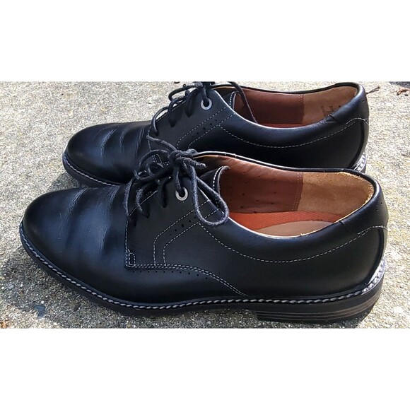 Mens Black Business Casual Black Leather Semi- Dress Shoes Clarks Brogue US 11 main image 14